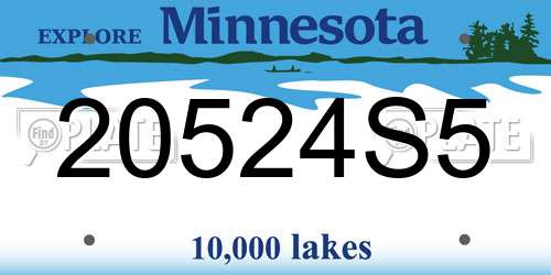 20524S5 Minnesota License Plate