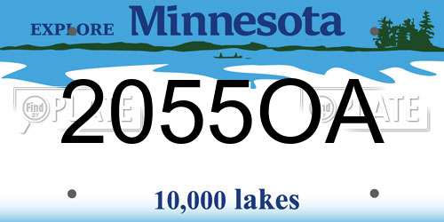 2055OA Minnesota License Plate