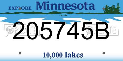 205745B Minnesota License Plate