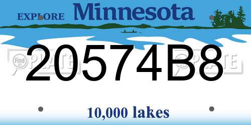 20574B8 Minnesota License Plate