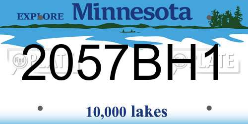 2057BH1 Minnesota License Plate