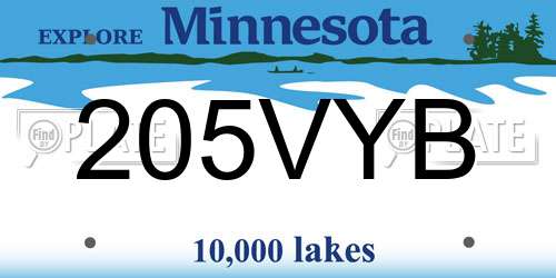 205VYB Minnesota License Plate