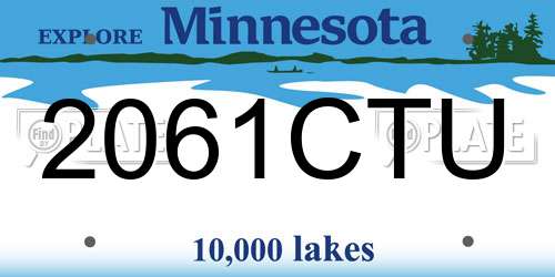 2061CTU Minnesota License Plate