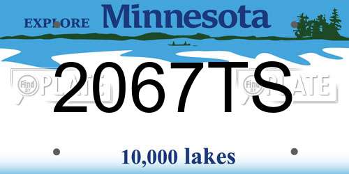 2067TS Minnesota License Plate