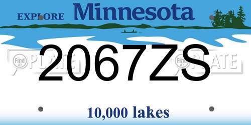 2067ZS Minnesota License Plate