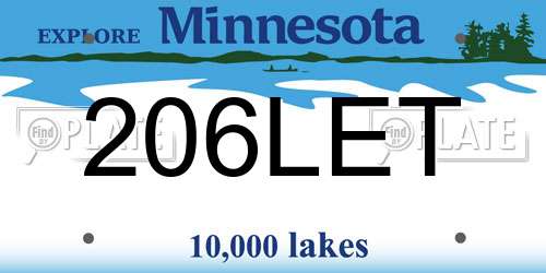 206LET Minnesota License Plate