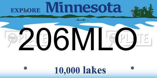 206MLO Minnesota License Plate
