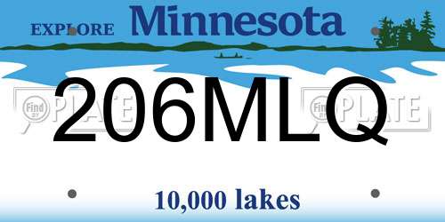 206MLQ Minnesota License Plate