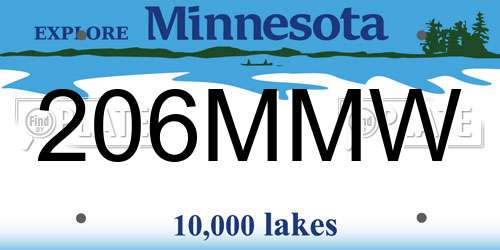 206MMW Minnesota License Plate