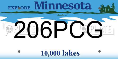 206PCG Minnesota License Plate