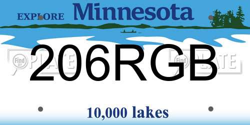206RGB Minnesota License Plate