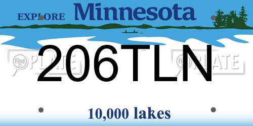 206TLN Minnesota License Plate