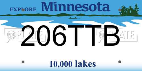 206TTB Minnesota License Plate