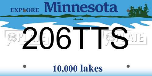 206TTS Minnesota License Plate