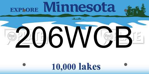 206WCB Minnesota License Plate