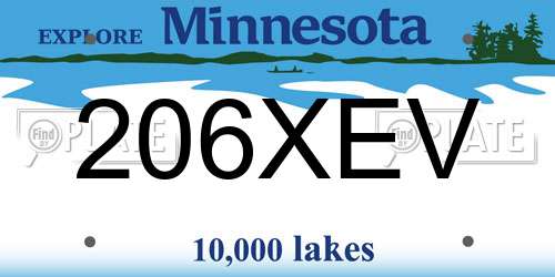 206XEV Minnesota License Plate