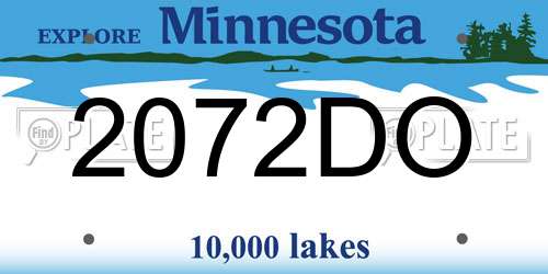 2072DO Minnesota License Plate