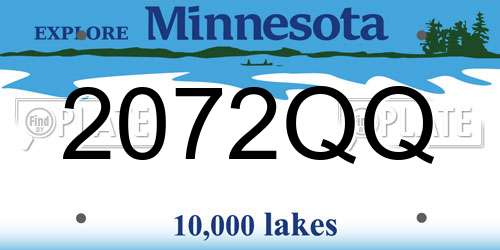 2072QQ Minnesota License Plate