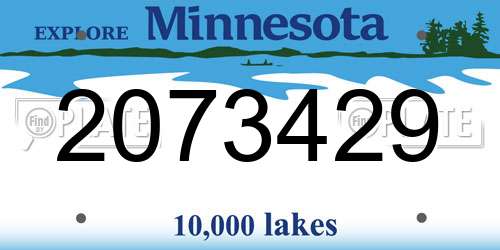 2073429 Minnesota License Plate
