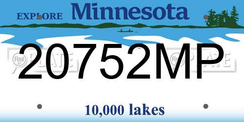 20752MP Minnesota License Plate