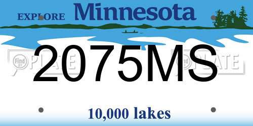 2075MS Minnesota License Plate