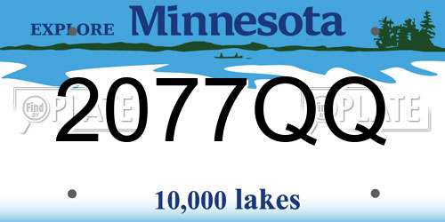 2077QQ Minnesota License Plate