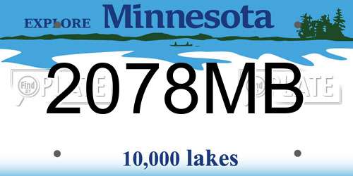 2078MB Minnesota License Plate