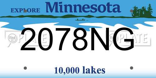 2078NG Minnesota License Plate