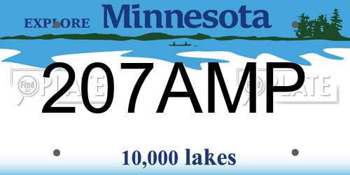 207AMP Minnesota License Plate