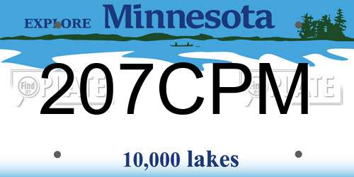 207CPM Minnesota License Plate