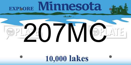 207MC Minnesota License Plate