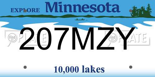 207MZY Minnesota License Plate