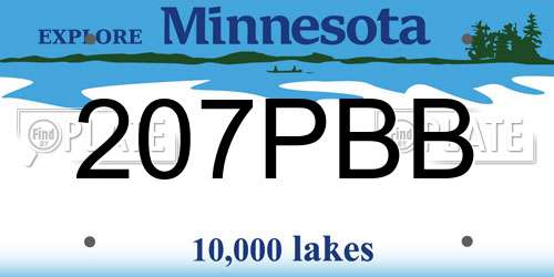207PBB Minnesota License Plate