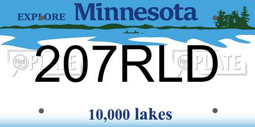 207RLD Minnesota License Plate
