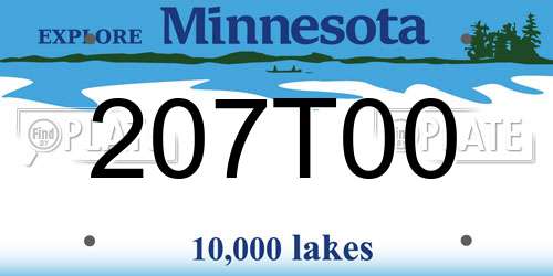 207T00 Minnesota License Plate