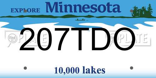207TDO Minnesota License Plate