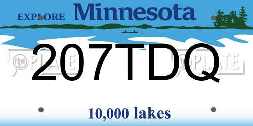 207TDQ Minnesota License Plate
