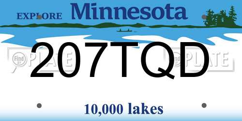 207TQD Minnesota License Plate