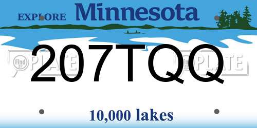 207TQQ Minnesota License Plate