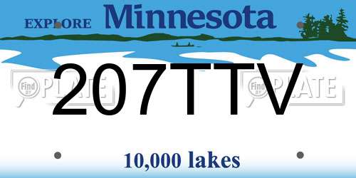 207TTV Minnesota License Plate