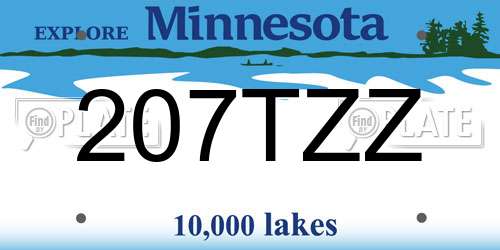 207TZZ Minnesota License Plate