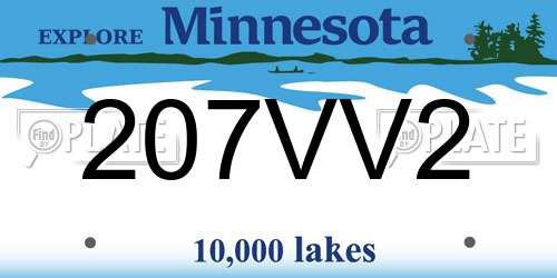207VV2 Minnesota License Plate
