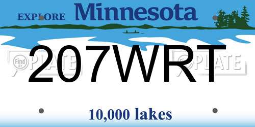 207WRT Minnesota License Plate
