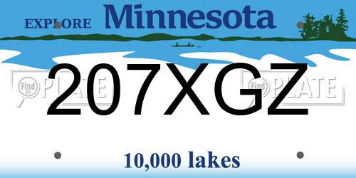 207XGZ Minnesota License Plate