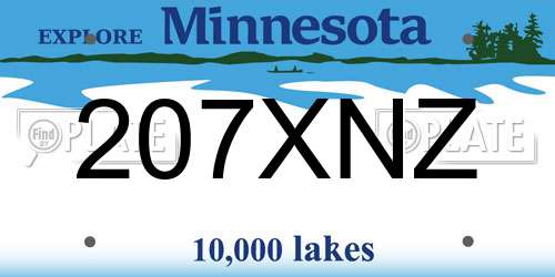 207XNZ Minnesota License Plate