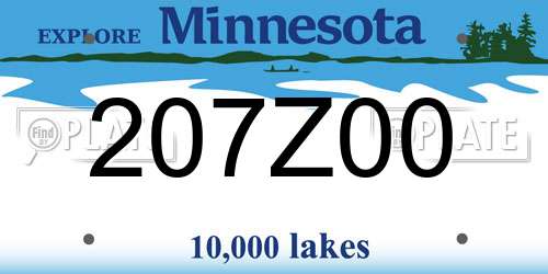 207Z00 Minnesota License Plate