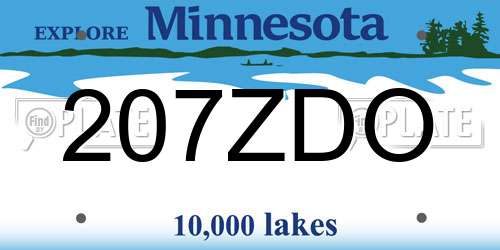 207ZDO Minnesota License Plate
