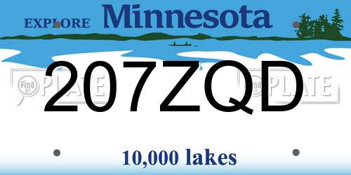 207ZQD Minnesota License Plate