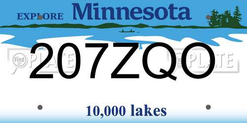 207ZQO Minnesota License Plate