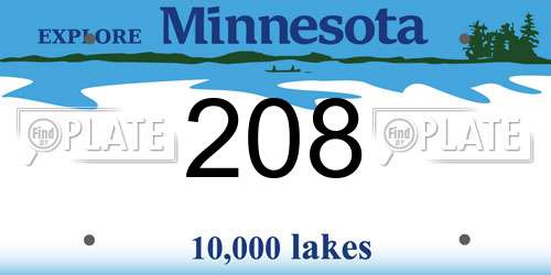 208 Minnesota License Plate